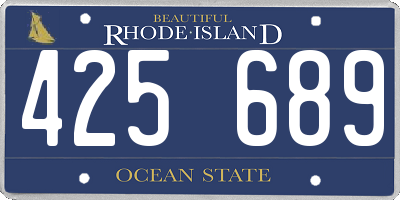RI license plate 425689
