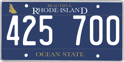 RI license plate 425700