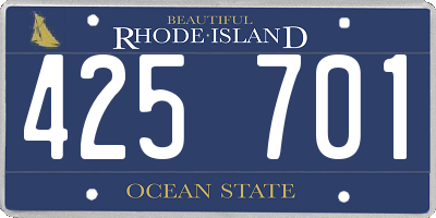 RI license plate 425701