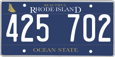 RI license plate 425702