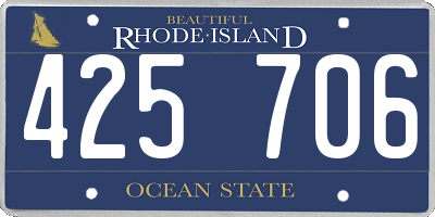 RI license plate 425706