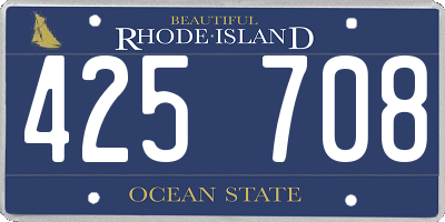 RI license plate 425708