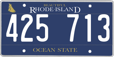 RI license plate 425713