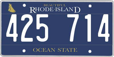 RI license plate 425714