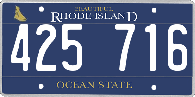 RI license plate 425716