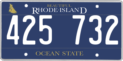 RI license plate 425732