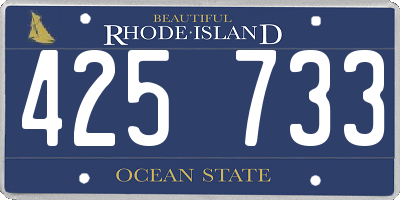 RI license plate 425733