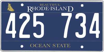 RI license plate 425734