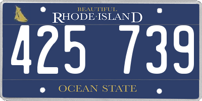 RI license plate 425739