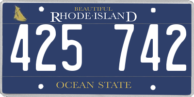 RI license plate 425742