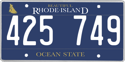 RI license plate 425749