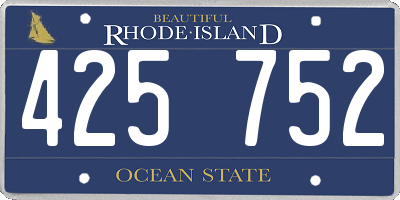 RI license plate 425752