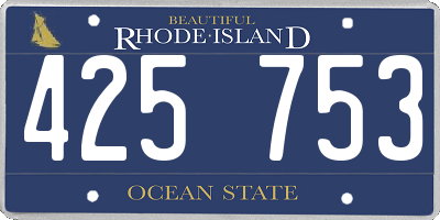RI license plate 425753