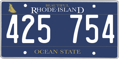 RI license plate 425754
