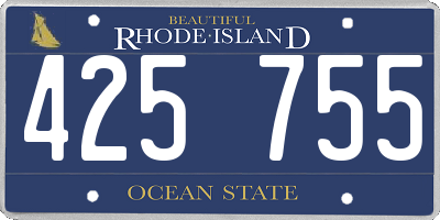 RI license plate 425755