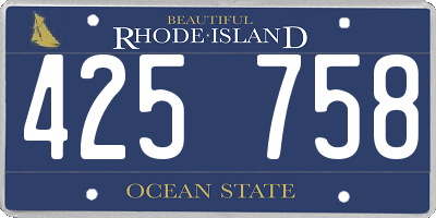 RI license plate 425758