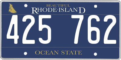 RI license plate 425762