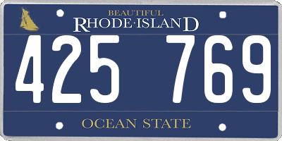 RI license plate 425769