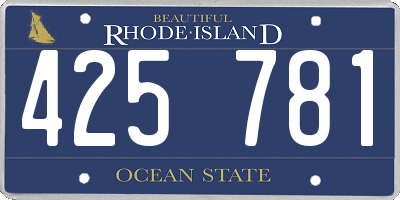 RI license plate 425781