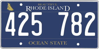 RI license plate 425782