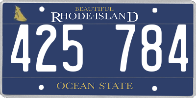 RI license plate 425784