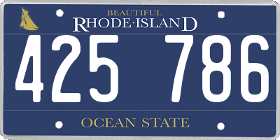 RI license plate 425786