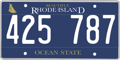RI license plate 425787