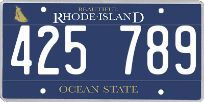 RI license plate 425789