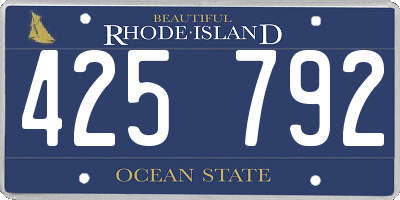 RI license plate 425792