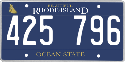 RI license plate 425796