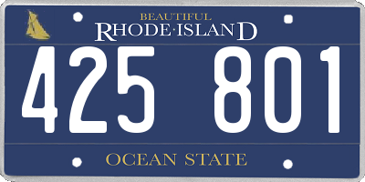 RI license plate 425801