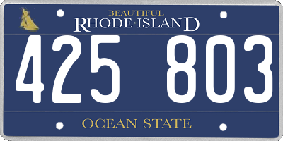 RI license plate 425803