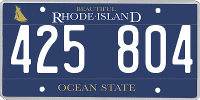 RI license plate 425804