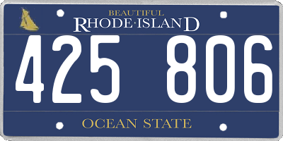 RI license plate 425806