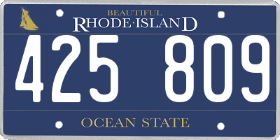 RI license plate 425809