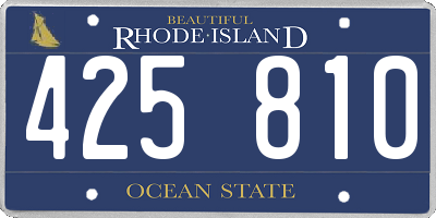 RI license plate 425810
