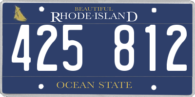 RI license plate 425812