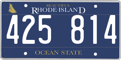 RI license plate 425814