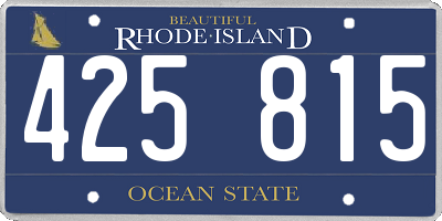 RI license plate 425815