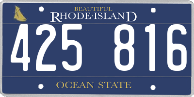 RI license plate 425816