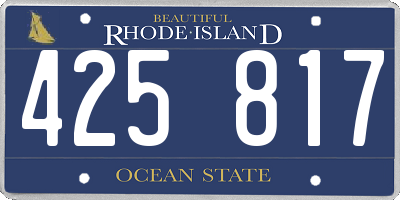 RI license plate 425817