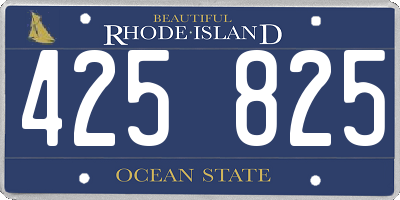 RI license plate 425825
