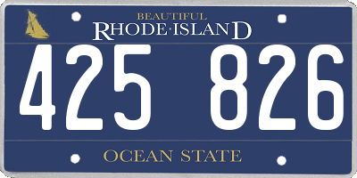 RI license plate 425826