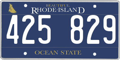 RI license plate 425829