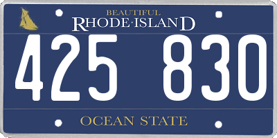RI license plate 425830