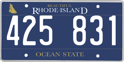 RI license plate 425831