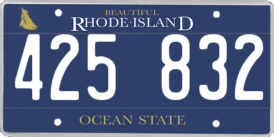 RI license plate 425832