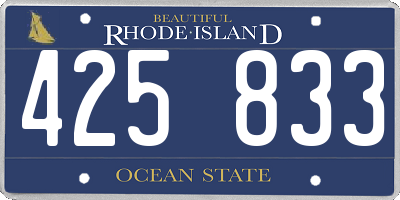 RI license plate 425833