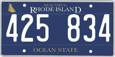 RI license plate 425834