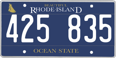 RI license plate 425835